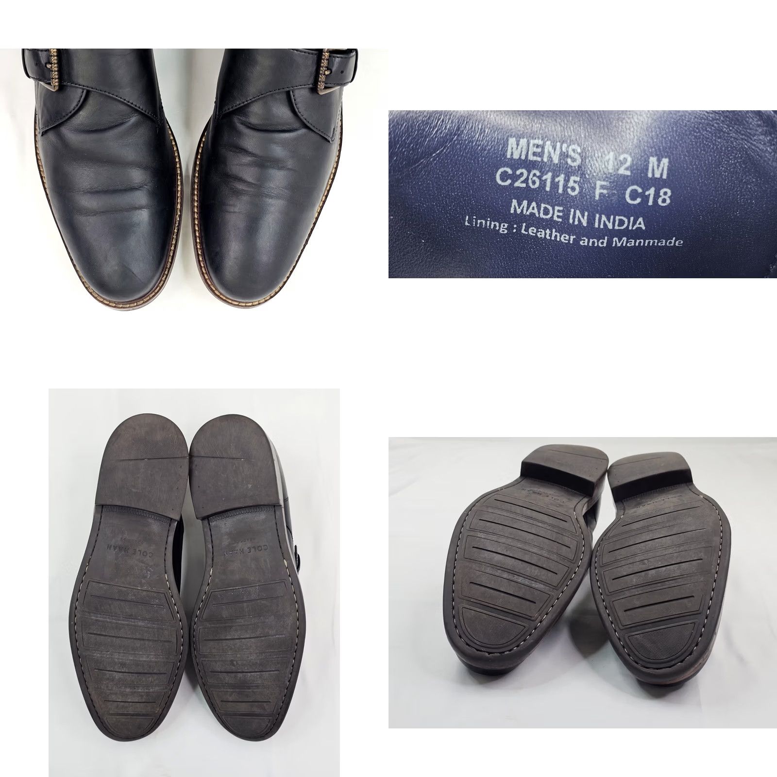 Cole Haan Cole Haan Grand OS Monk Strap Oxford Loafer Men 12 Black Leather C26115 Dress Shoe - Vintage? No Size US 12 / EU 45 - 9 Thumbnail