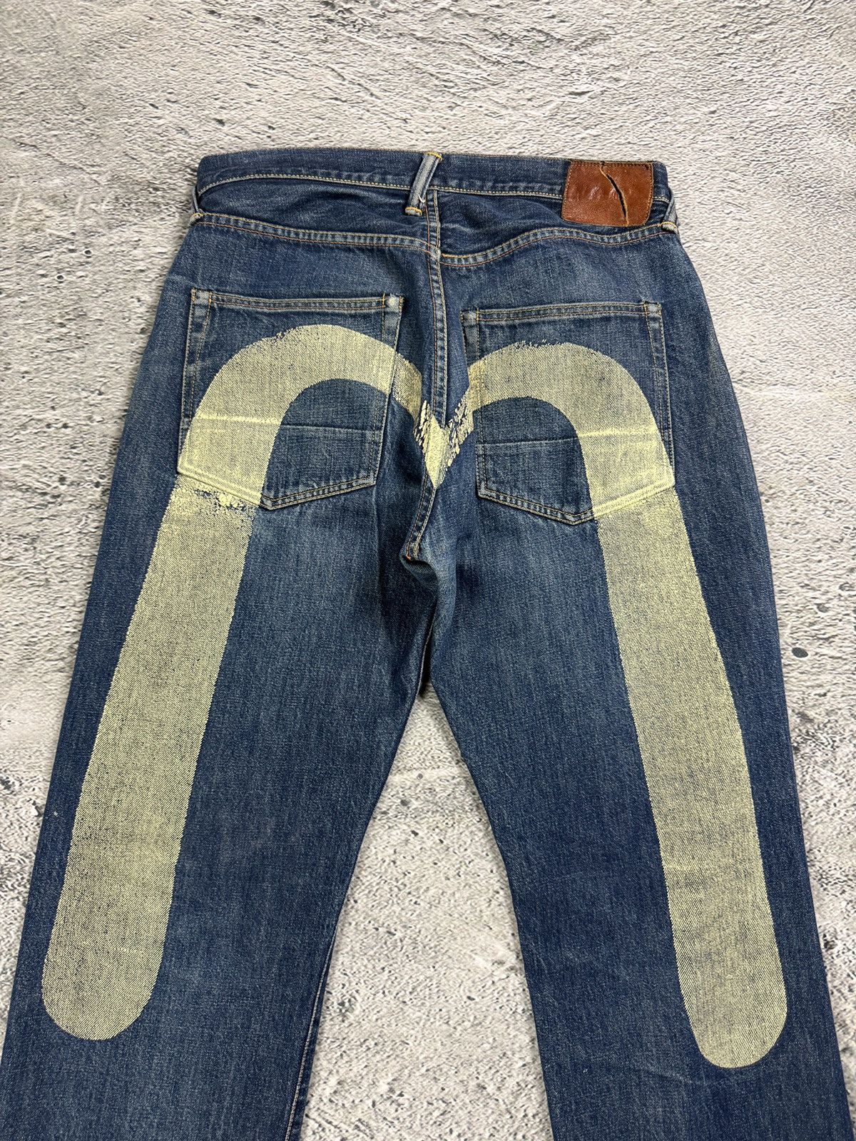 Evisu Evisu jeans white daicock big logo blue selvedge denim Size US 33 - 2 Thumbnail