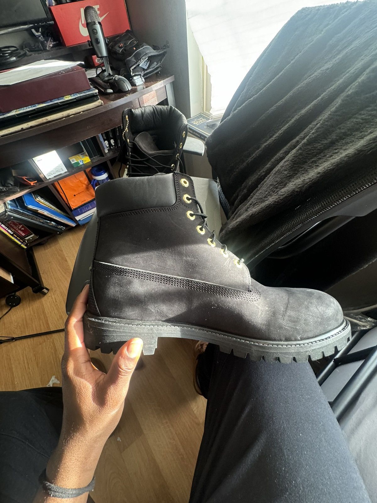 Timberland Timberland Premium Waterproof Boot Black Nubuck Size US 13 / EU 46 - 4 Thumbnail
