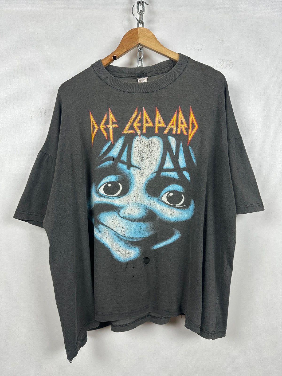 Vintage Def Leppard Adrenalize Big Face Faded T-Shirt