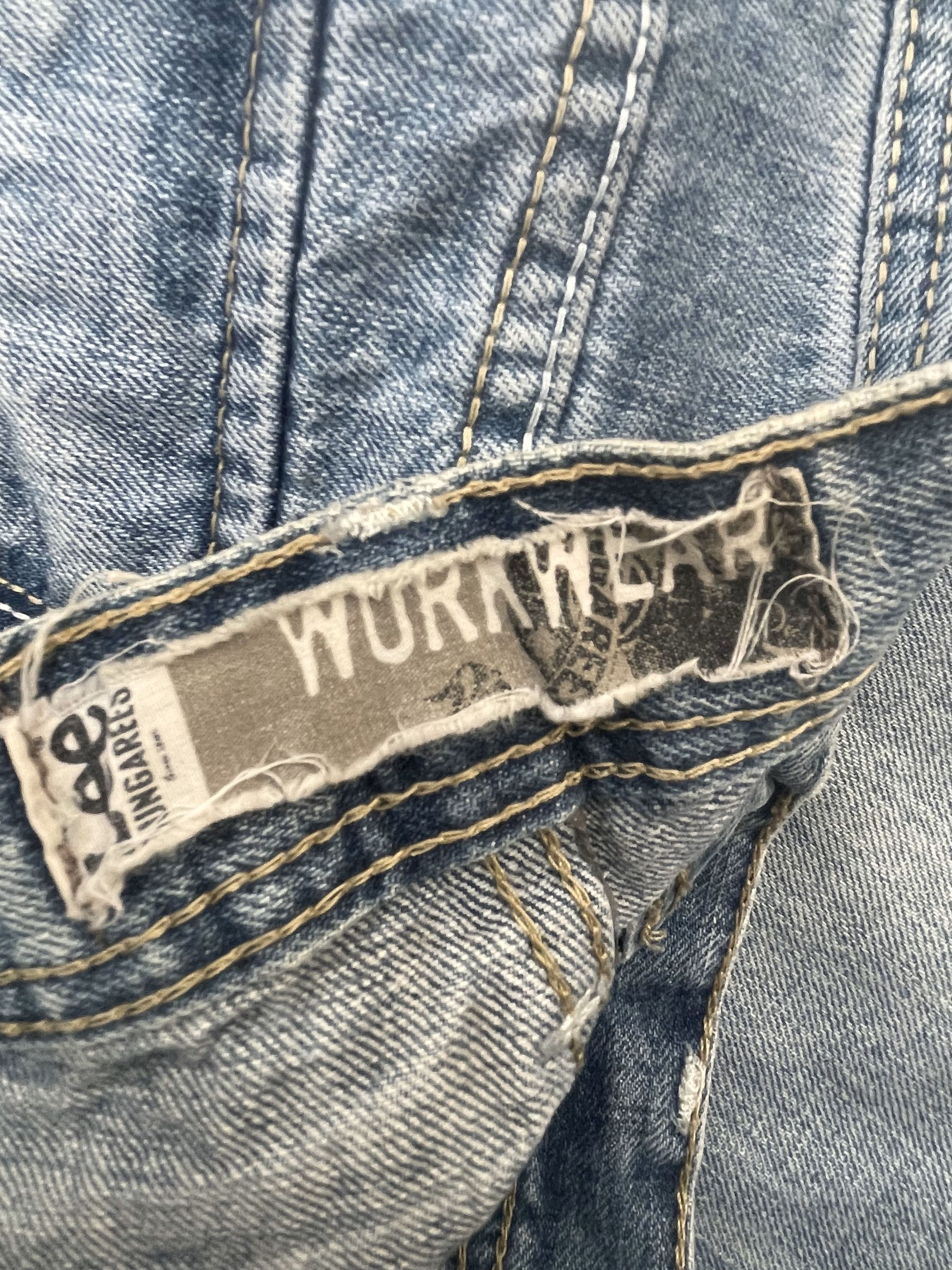 Lee Vintage Lee Dungarees Distresed Denim Size US 33 - 14 Thumbnail