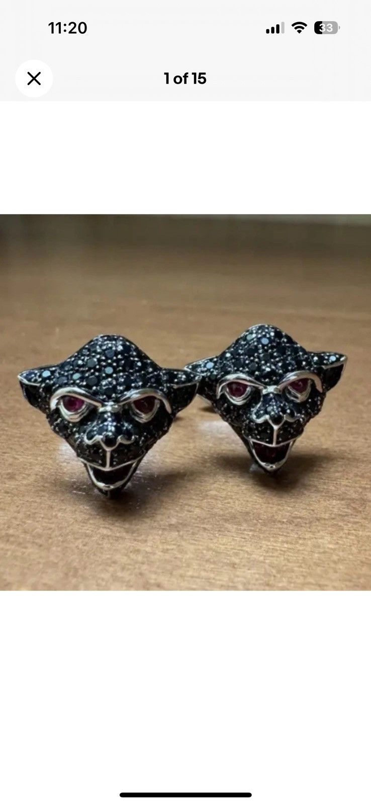 Stephen Webster Stephen Webster Gold 750 Ruby Sapphire Gargoryle Cufflinks Size ONE SIZE - 1 Thumbnail