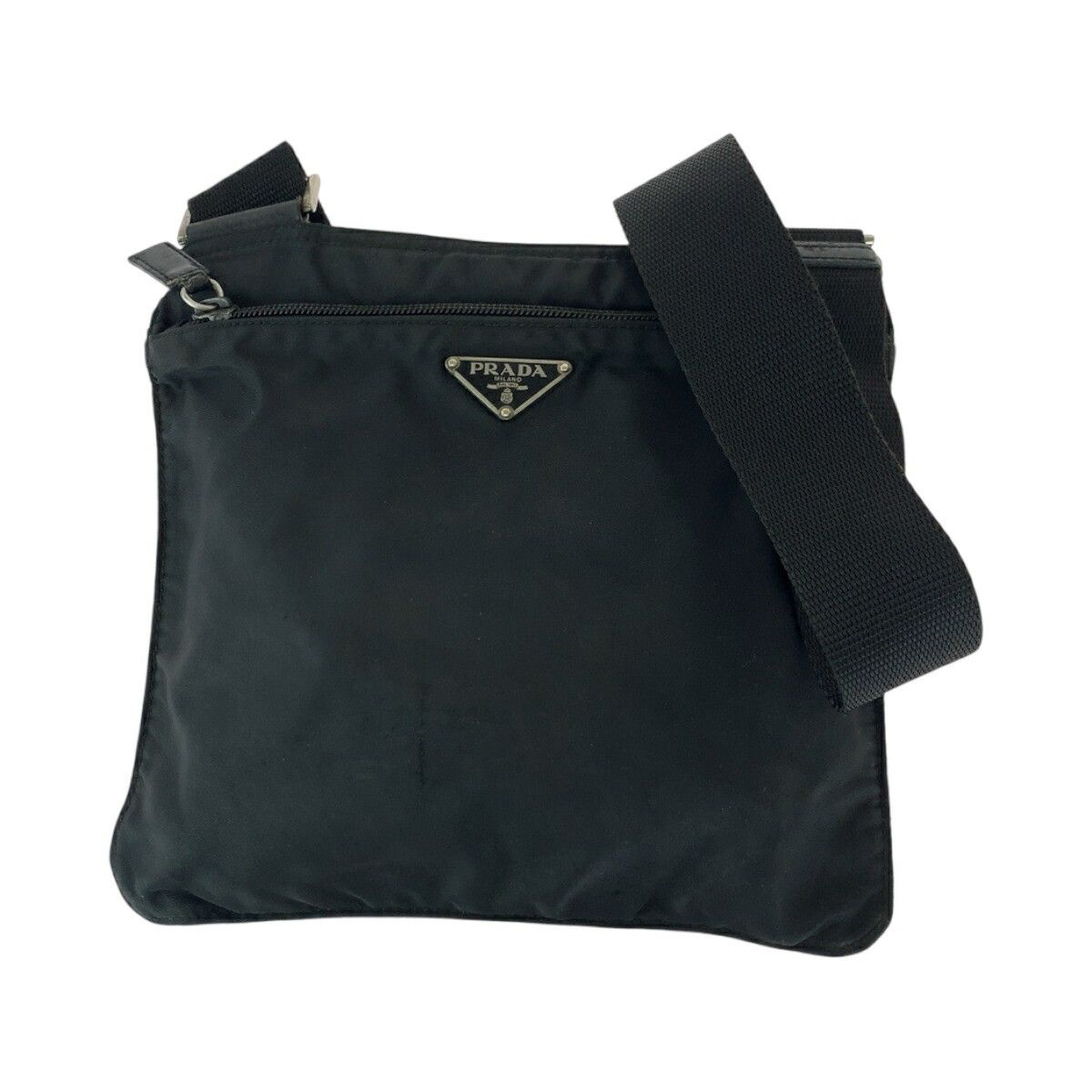 Prada Prada Tessuto Triangle Logo Shoulder Bag Nylon Others Crossbody Bag 501346 in Black, Men's