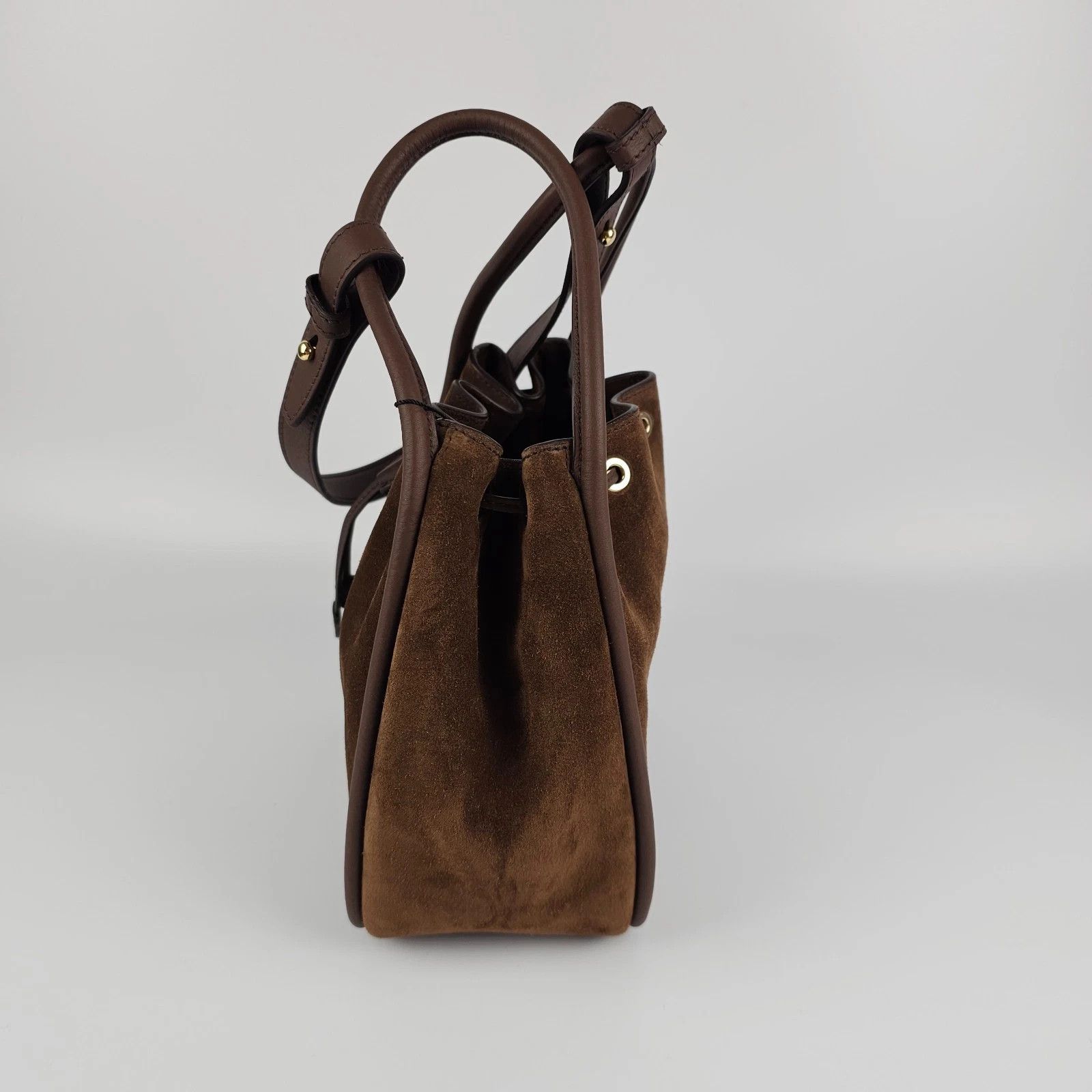 Prada PRADA Darling Mini $2850 Cacao Suede Bucket Bag Size ONE SIZE - 9 Thumbnail