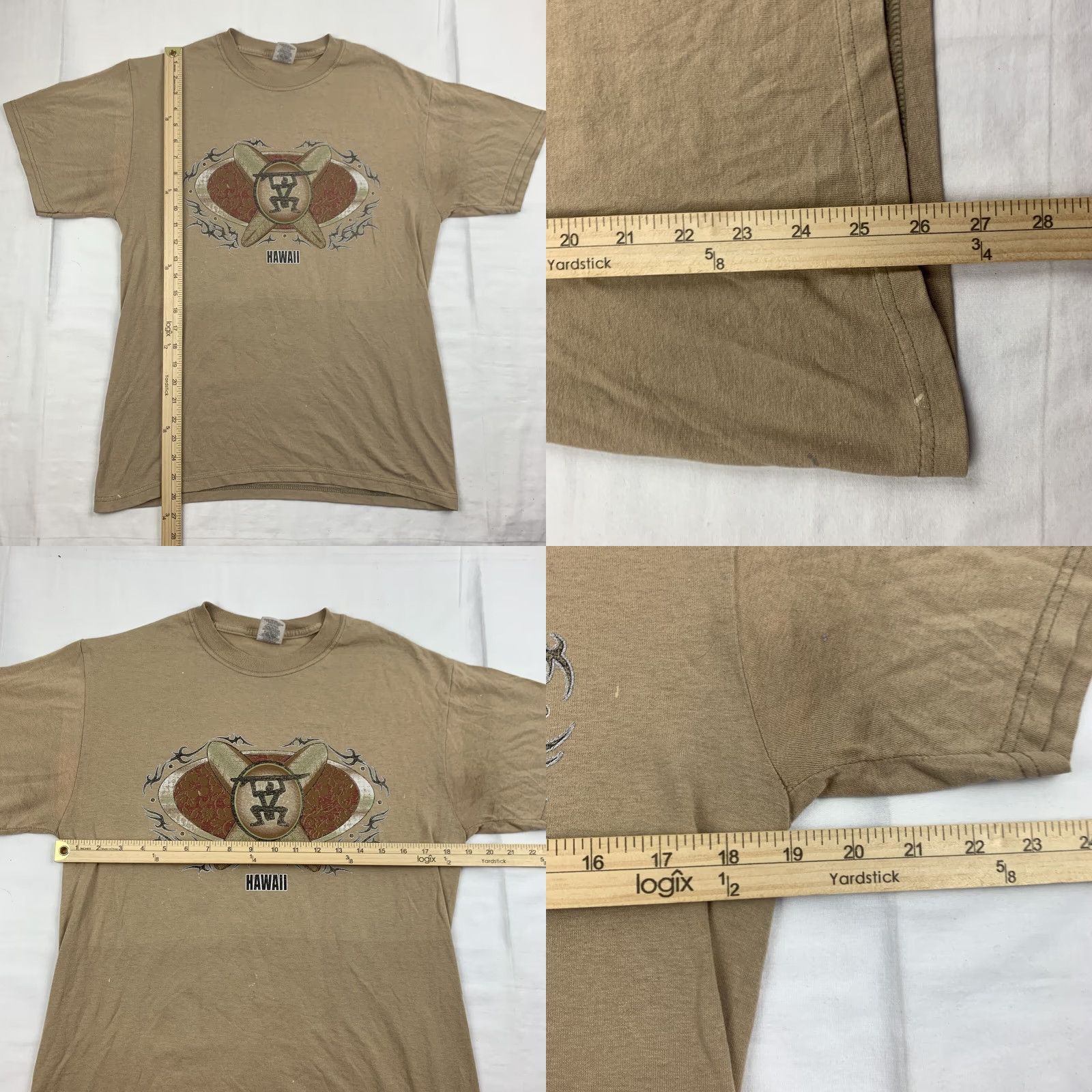 Jerzees VINTAGE Jerzees Hawaii Shirt Adult Medium Crew Neck Short Sleeve Brown Grunge Y2K Surfer Mens M Size US M / EU 48-50 / 2 - 8 Thumbnail