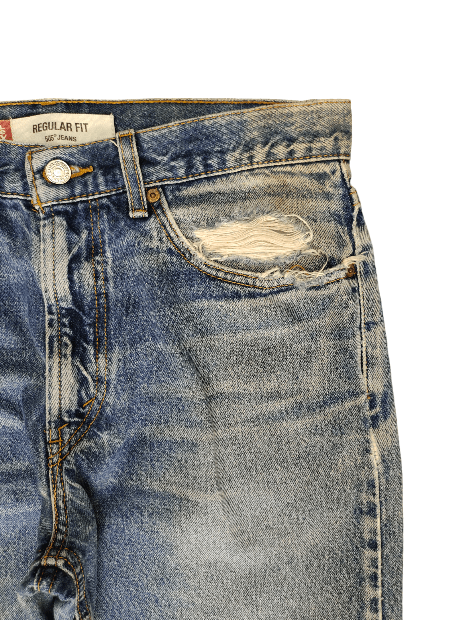 Levi's Size 32x29 Vintage Levis 505 Regular Fit Jeans Distressed Size US 32 / EU 48 - 3 Thumbnail