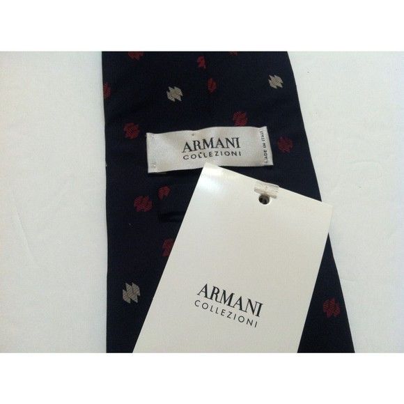 Armani Collezioni ARMANI COLLEZIONI MEN'S NEW NAVY 100%SILK TIEWIDTH: 3 3/4" Size ONE SIZE - 11 Thumbnail