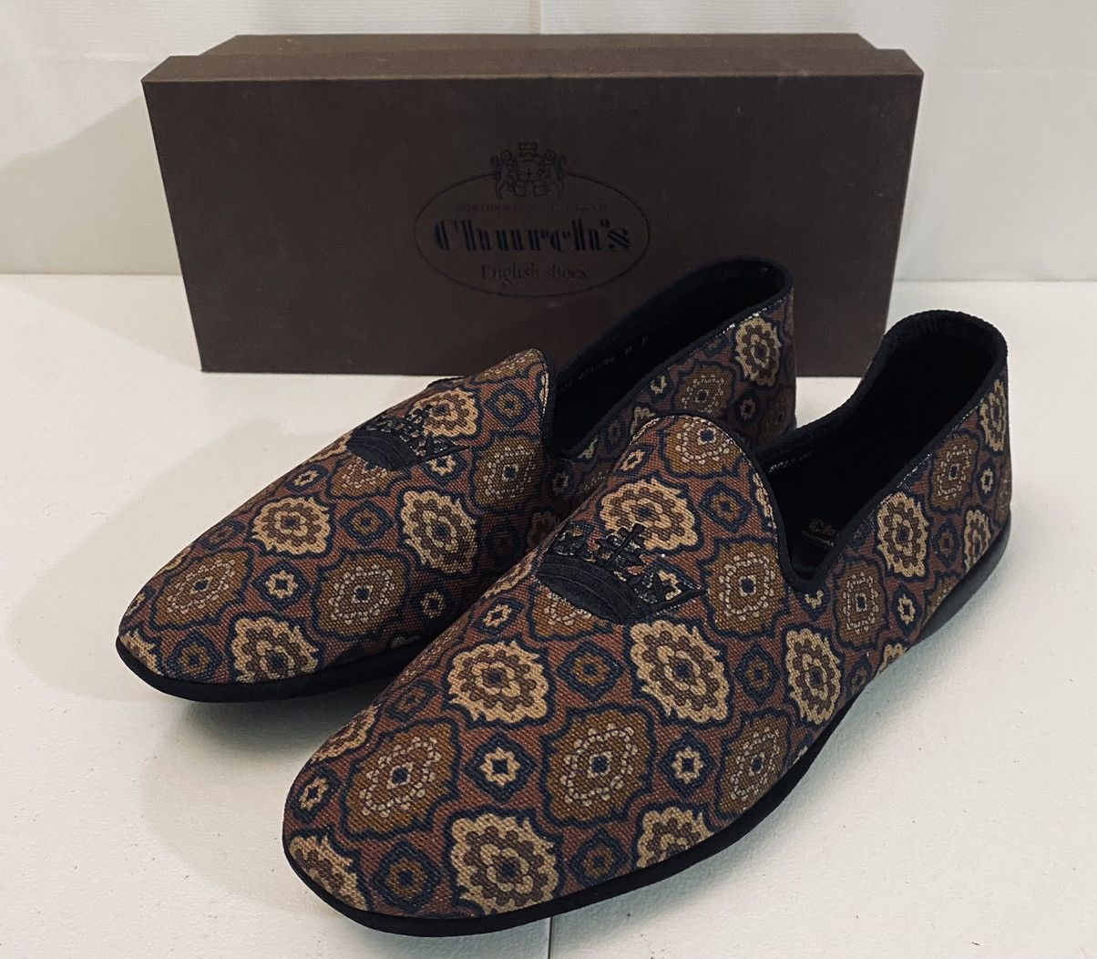 Church's Church’s 🏴󠁧󠁢󠁥󠁮󠁧󠁿 Kanvas Quilted Insole Suede House Slipper 11 New Size US 11 / EU 44 - 1 Thumbnail