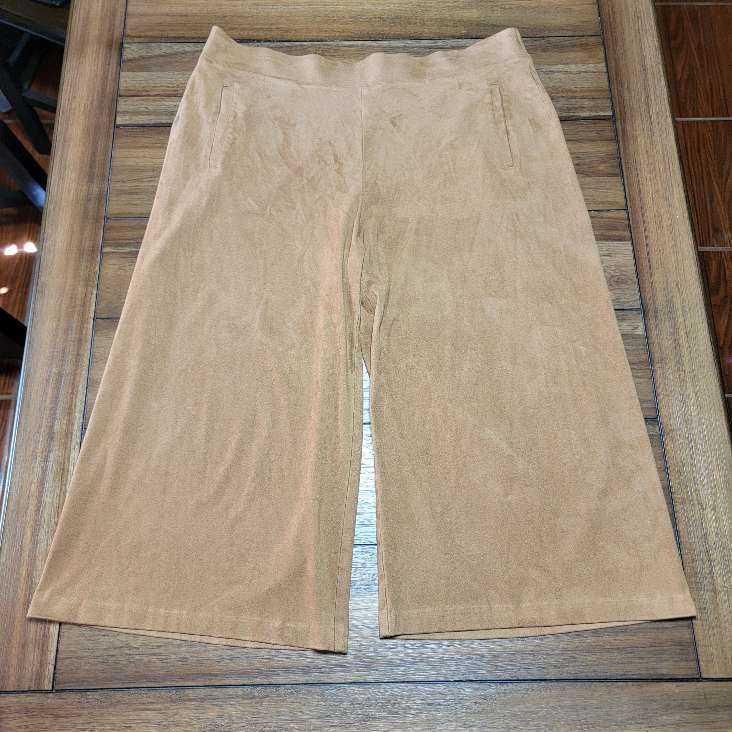Chicos Chico's Brown Suede-Like Crop Pants - Size 2.5 (14) Size 37" - 1 Thumbnail