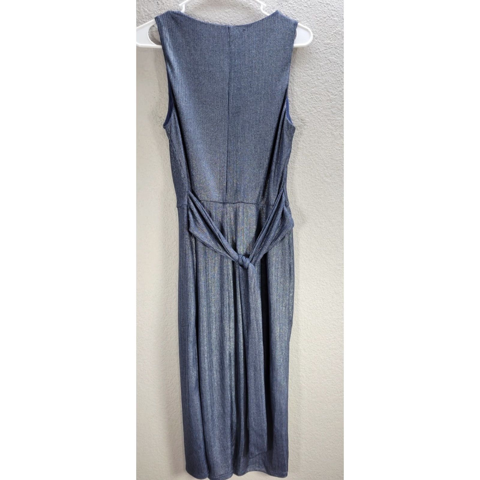 Vintage VINTAGE Superfoxx Metallic Blue Cocktail Party Shine Dress Sleeveless Bodycon Sz M New Size M / US 6-8 / IT 42-44 - 5 Thumbnail