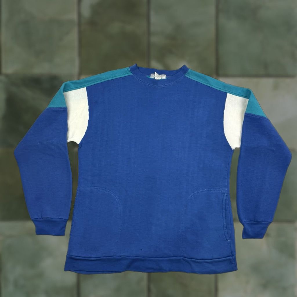 Dunlop VINTAGE Dunlop Sweatshirt Adult XL Blue Pockets Pullover Crewneck 80s Mens Size US XL / EU 56 / 4 - 1 Thumbnail
