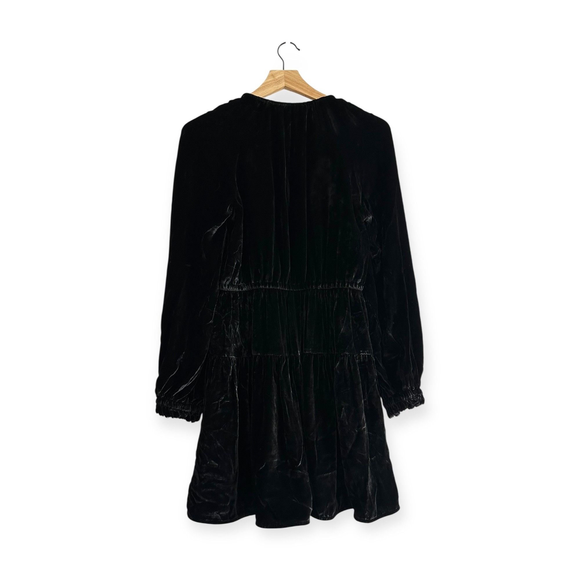 Ulla Johnson ULLA JOHNSON Audrey Tiered Puff-sleeve Velvet Mini Dress In Size S / US 4 / IT 40 - 2 Thumbnail