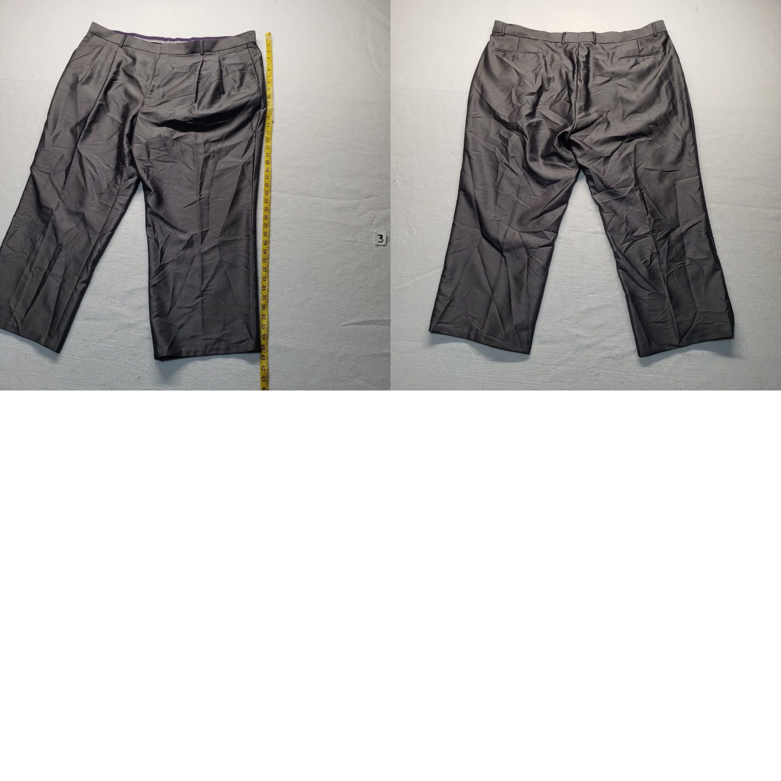 Vintage Vinci Dress Pants Slacks Men's 49R Steel Gray Shimmer Rayon Blend Made in Italy Size US 38 / EU 54 - 8 Thumbnail