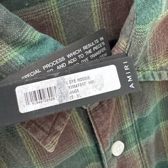 Amiri Amiri Tie Dye Two Tone Bleach Effect Flannel Shirt Green Mul Size US XL / EU 56 / 4 - 4 Thumbnail