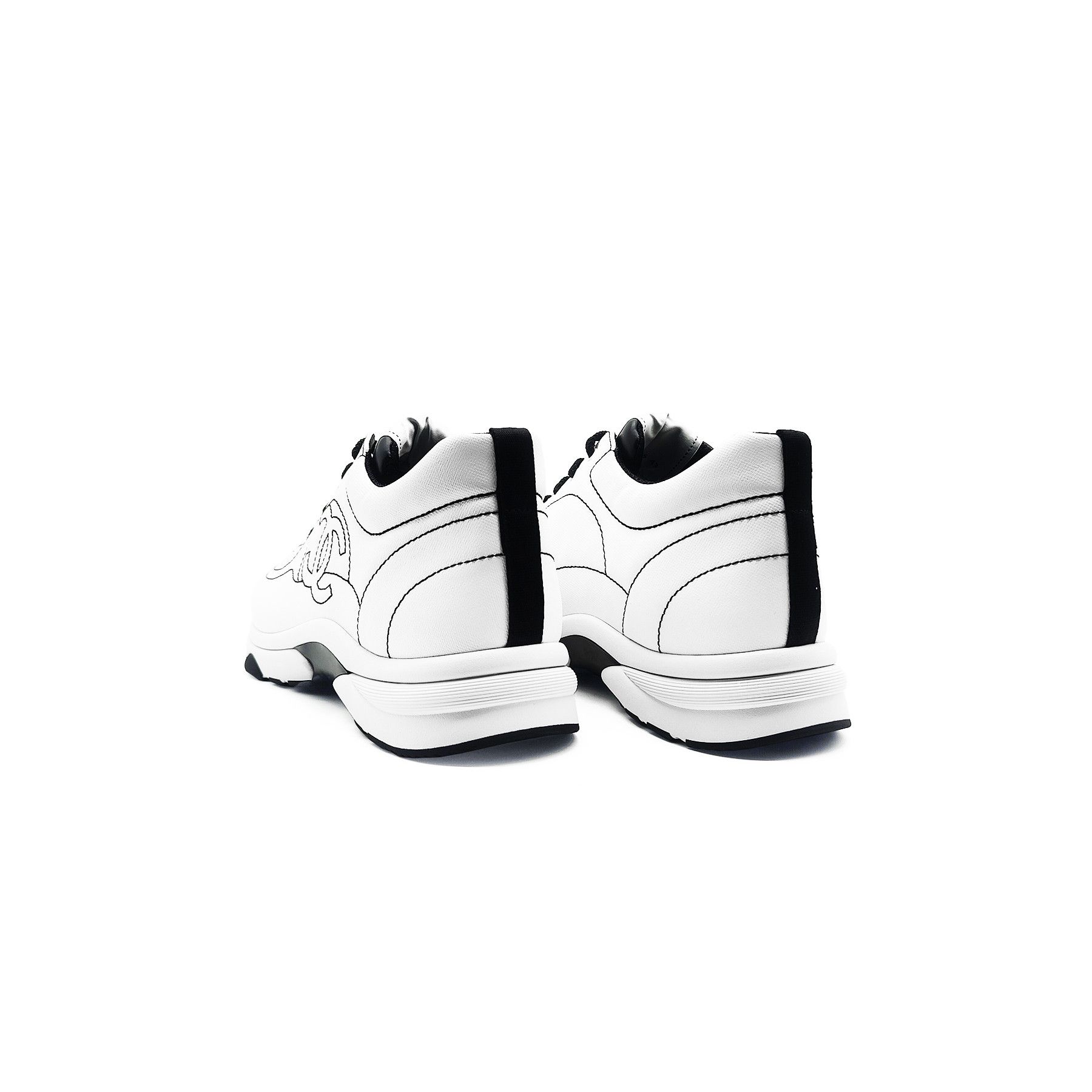 Chanel Chanel 25 Cruise White & Black Cotton Sneakers Size US 9.5 / EU 42-43 - 3 Thumbnail