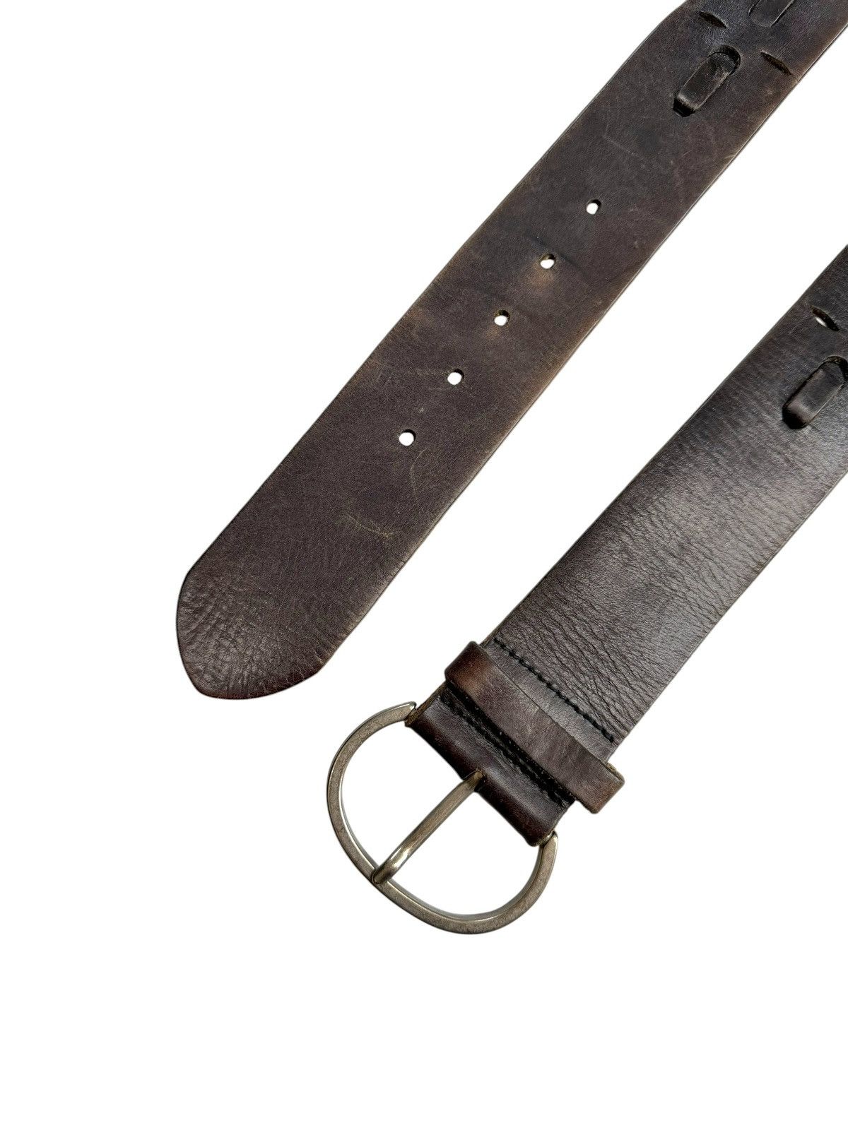 Japanese Brand Vintage Leather belt Avantgarde Kmrii Number Nine style Size ONE SIZE - 5 Thumbnail