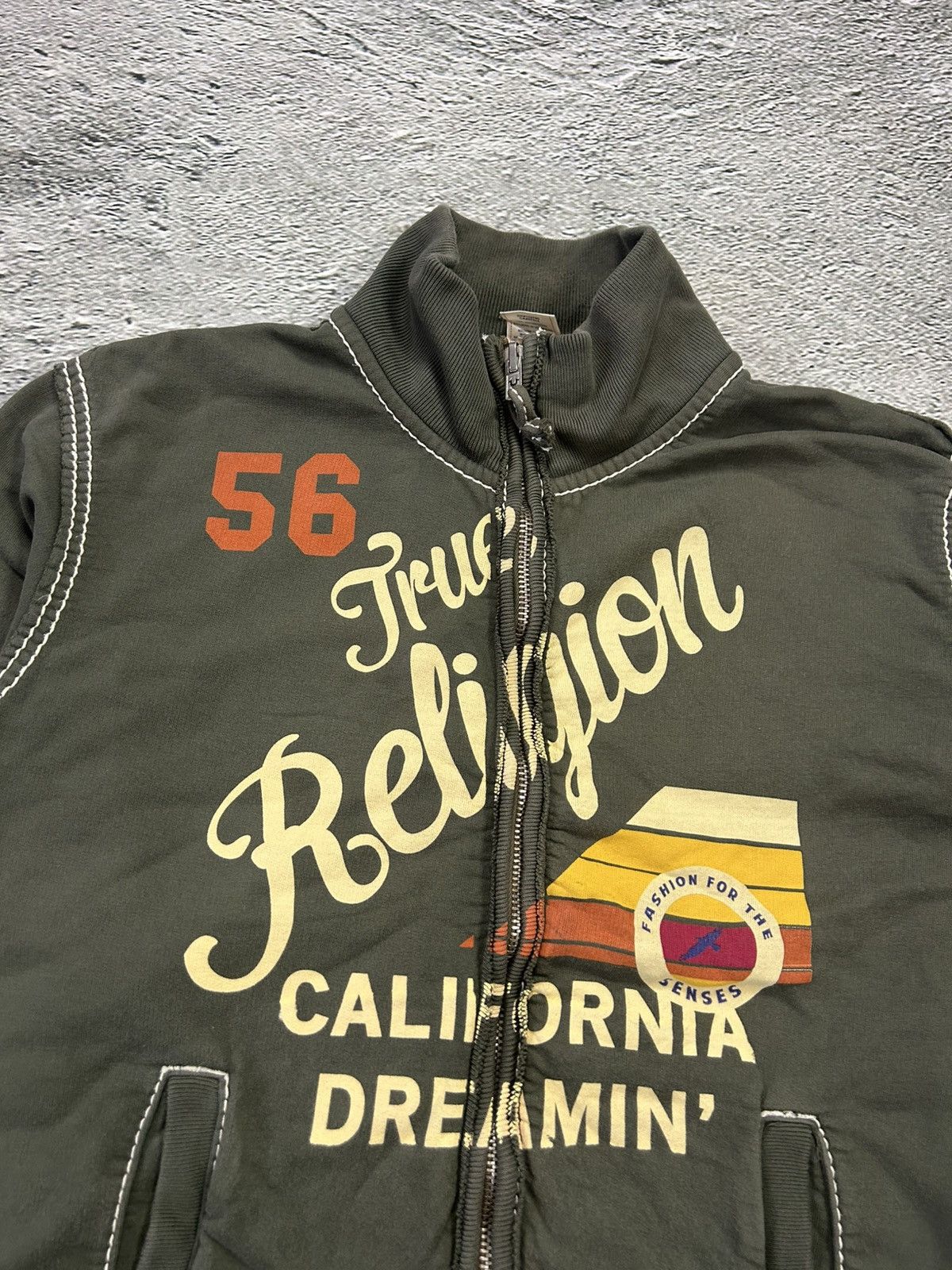 True Religion × Vintage True Religion zip sweatshirt khaki big logo vintage Size US XXL / EU 58 / 5 - 2 Thumbnail