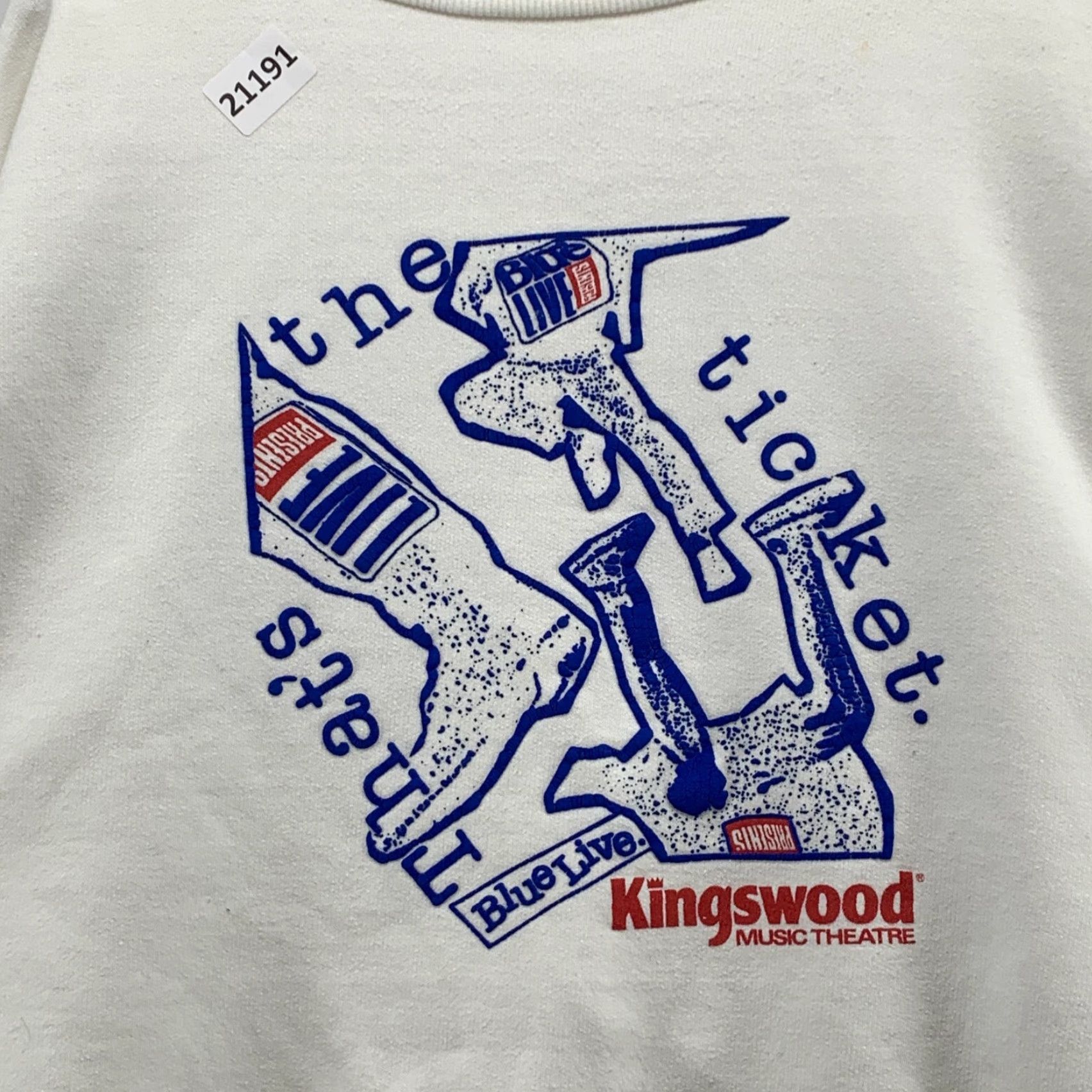Vintage Vintage Kingswood Music Theater Crewneck Sweatshirt Adult XL White Music 90s Concert Pullover Size US XL / EU 56 / 4 - 7 Thumbnail