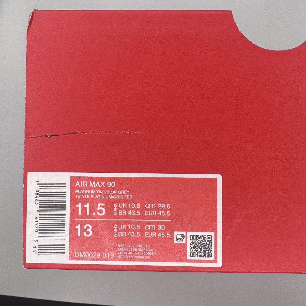 Nike Nike Air Max 90 Men's Size 11.5 Blue White Grey Size US 11.5 / EU 44-45 - 9 Thumbnail