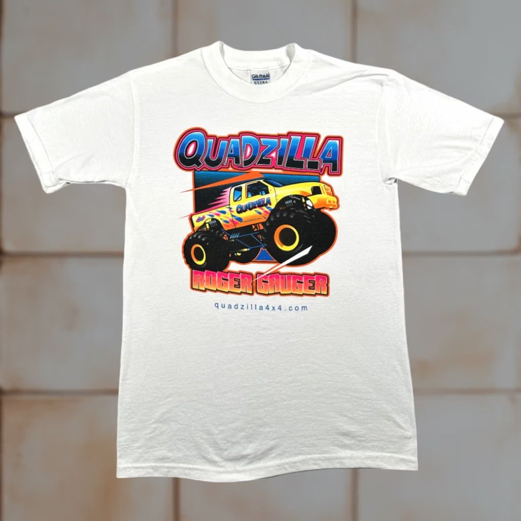 Gildan VINTAGE Monster Truck Shirt Adult SMALL White QUADZILLA Roger Gau ger 4x4 Y2K Size US S / EU 44-46 / 1 - 1 Thumbnail