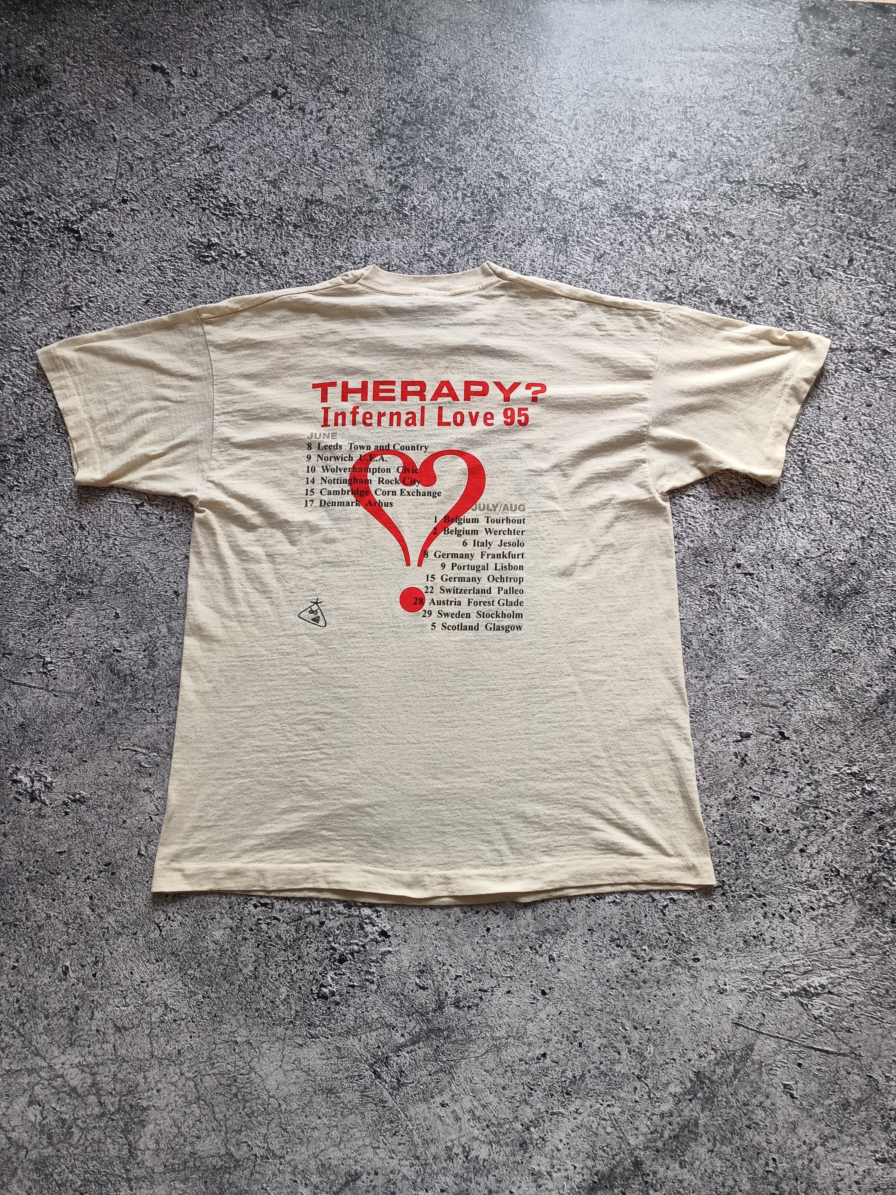 Band Tees Vintage 1995 Therapy? Infernal Love Tour Size US XL / EU 56 / 4 - 3 Thumbnail