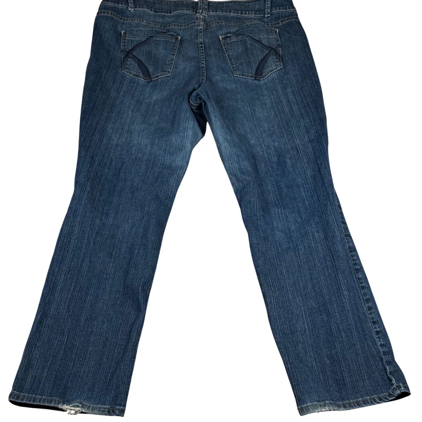 Vintage Lane Bryant Jeans Womens Size 20 Bootcut Pants Trendy Distressed Denim Stretch Size 42" / US 20 - 5 Thumbnail