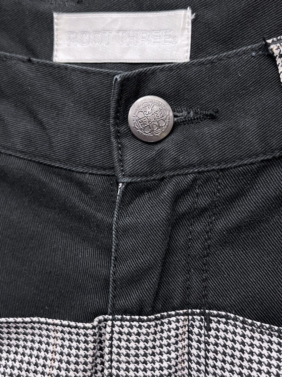 Roots 🔥ROOTTHREE Punk 2 Tone Double Waist Houndstooth Check Pants Size US 32 / EU 48 - 10 Thumbnail