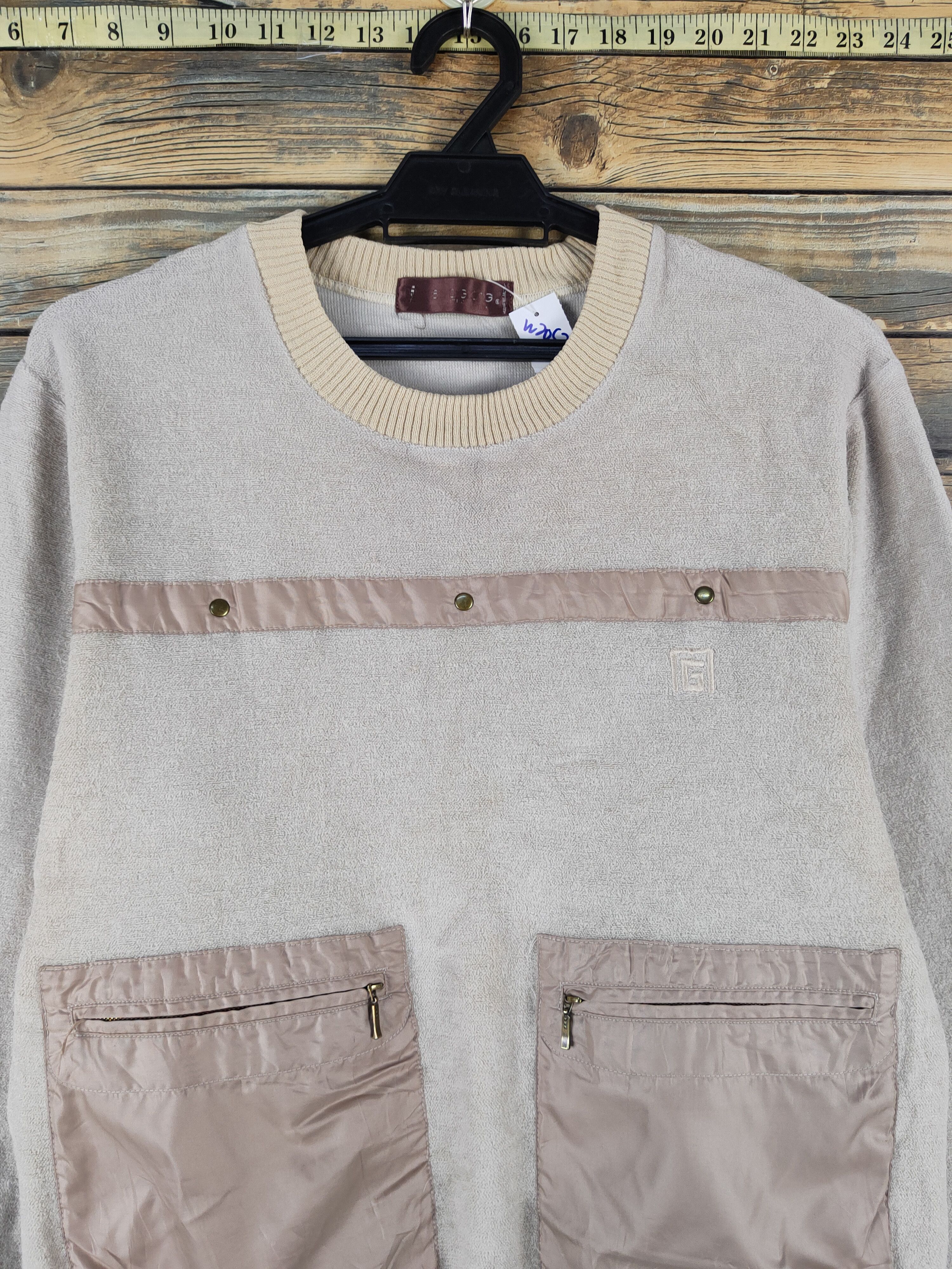 Homespun Knitwear Japan multipocket Beige Knitwear Sweatshirts #W2052 Size M / US 6-8 / IT 42-44 - 2 Thumbnail