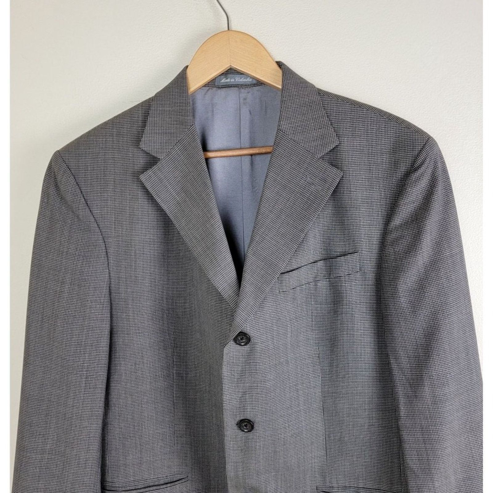 Oscar De La Renta Oscar de la Renta Mens Check Wool Blazer Sportcoat Size 42R - 3 Thumbnail