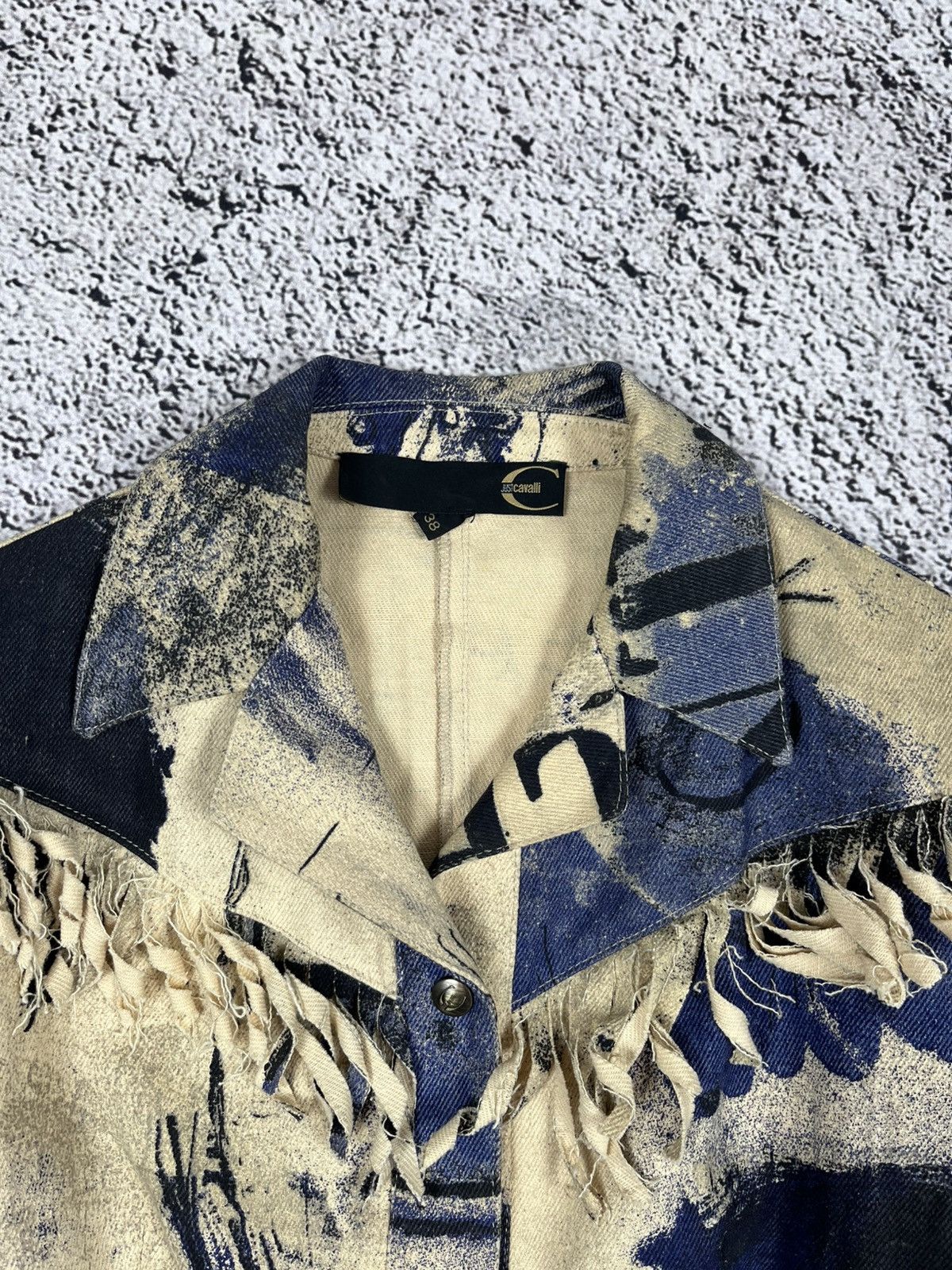 Roberto Cavalli Vintage Renaissance Roberto Cavalli Napoleon Denim Jacket Size XS / US 0-2 / IT 36-38 - 5 Thumbnail