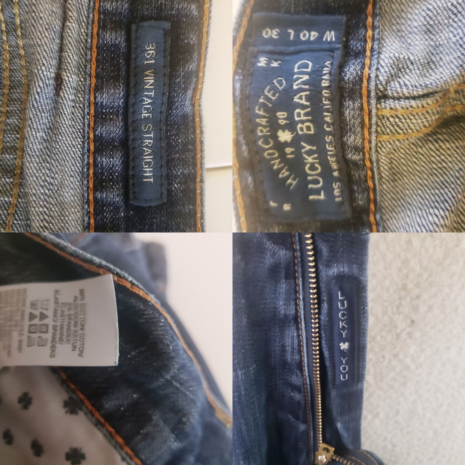 Lucky Brand Lucky Brand 363 Vintage Straight Jeans - Medium Wash - 40x25 - Cotton Blend Denim - Regular Size - 5-Pocket - Blue - Mens Size US 40 / EU 56 - 9 Thumbnail