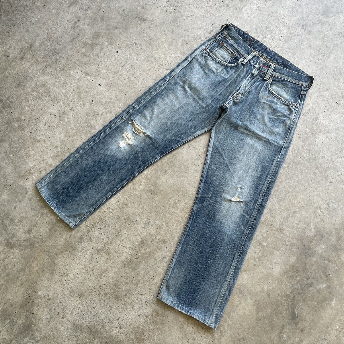 Edwin Distressed💥 Edwin 504 Japan Denim Jeans Pants Faded W30x29 Size US 30 / EU 46 - 2 Thumbnail