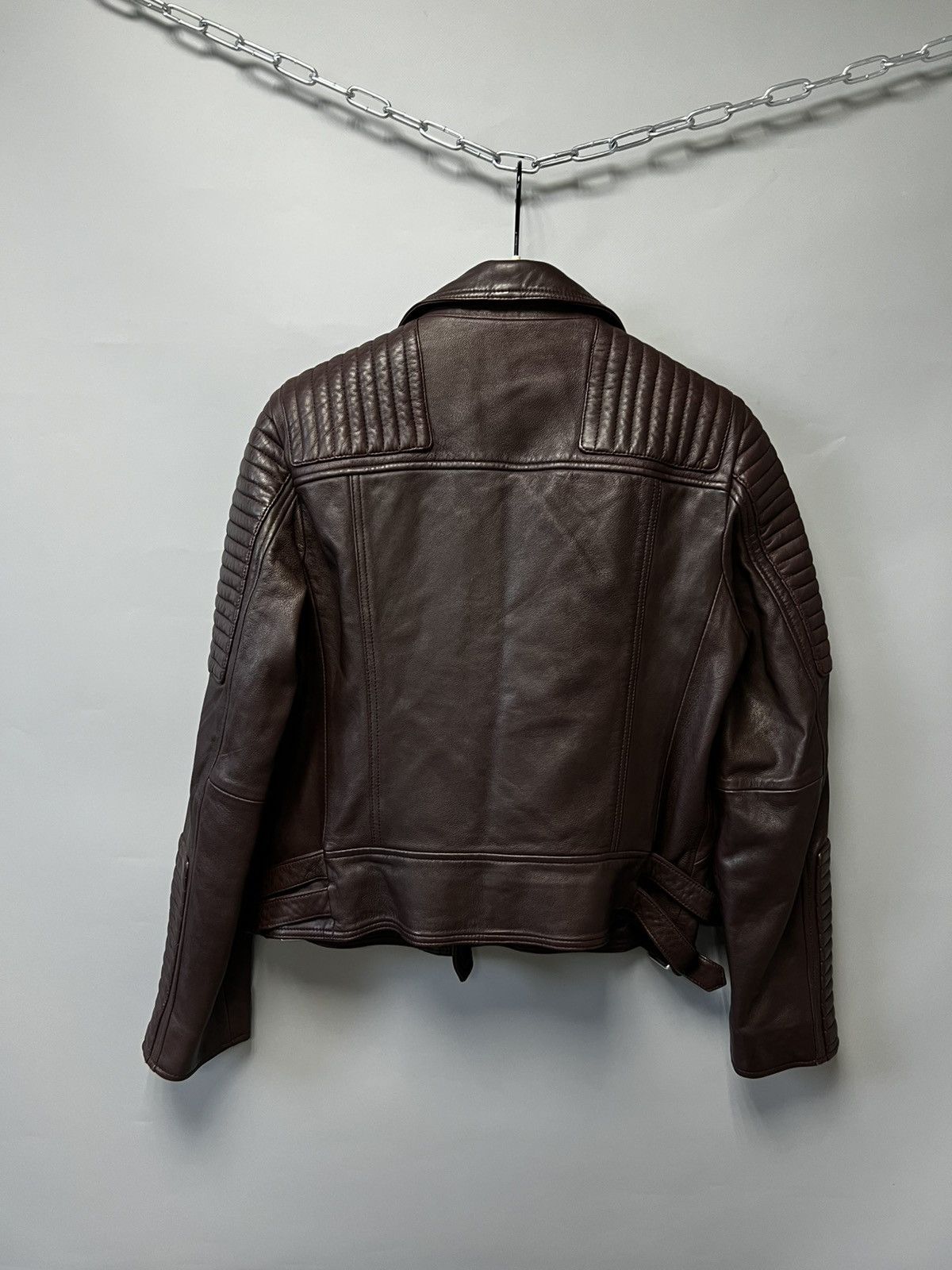 Allsaints AllSaints Estella Leather Biker Jacket Brown/Chocolate Lamb Size M / US 6-8 / IT 42-44 - 3 Thumbnail