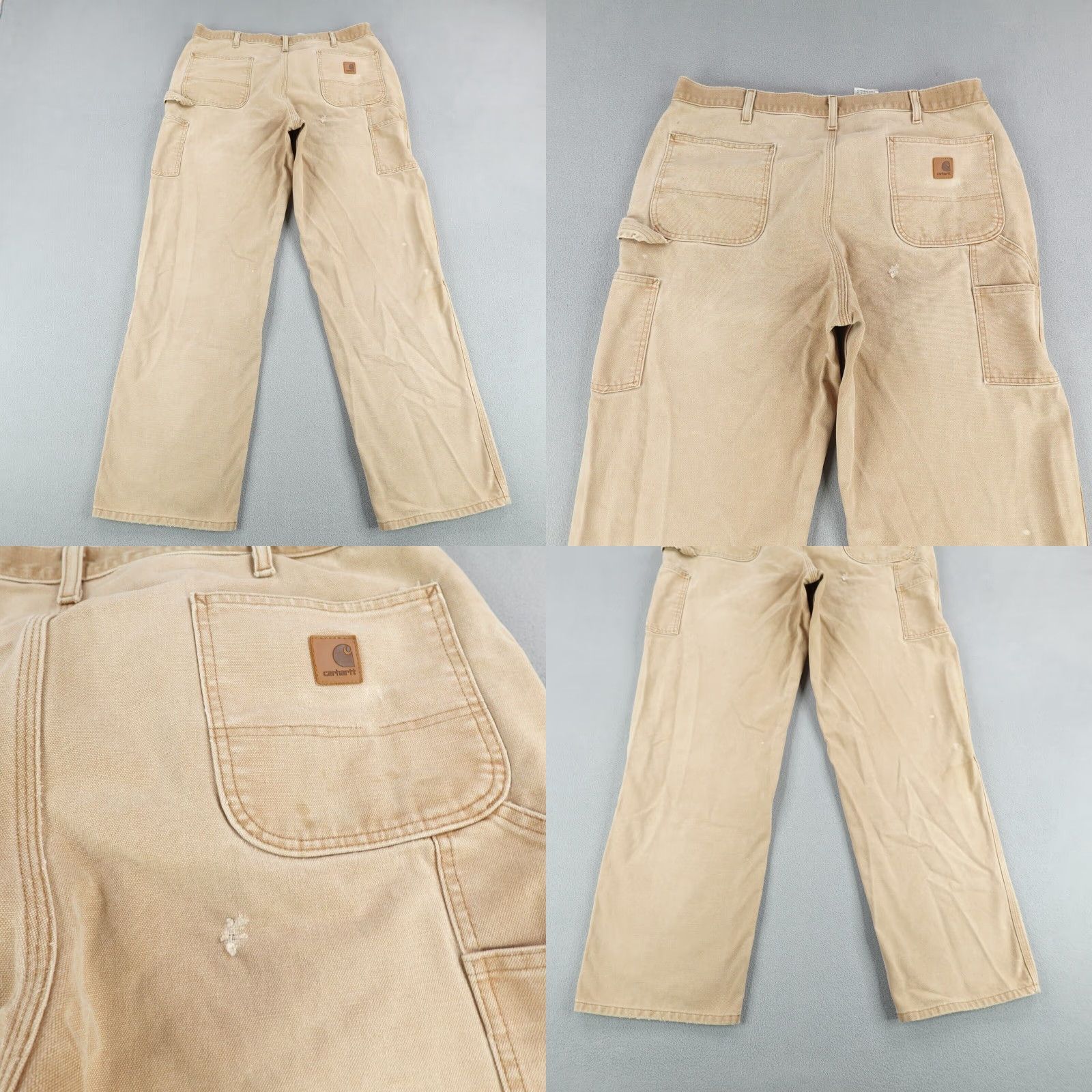Carhartt Carhartt Pants 40x36 Brown Canvas Workwear Mens Jeans Carpenter Straight Regular Inseam 35 Distressed Features Pockets Logo Size US 39 - 8 Thumbnail