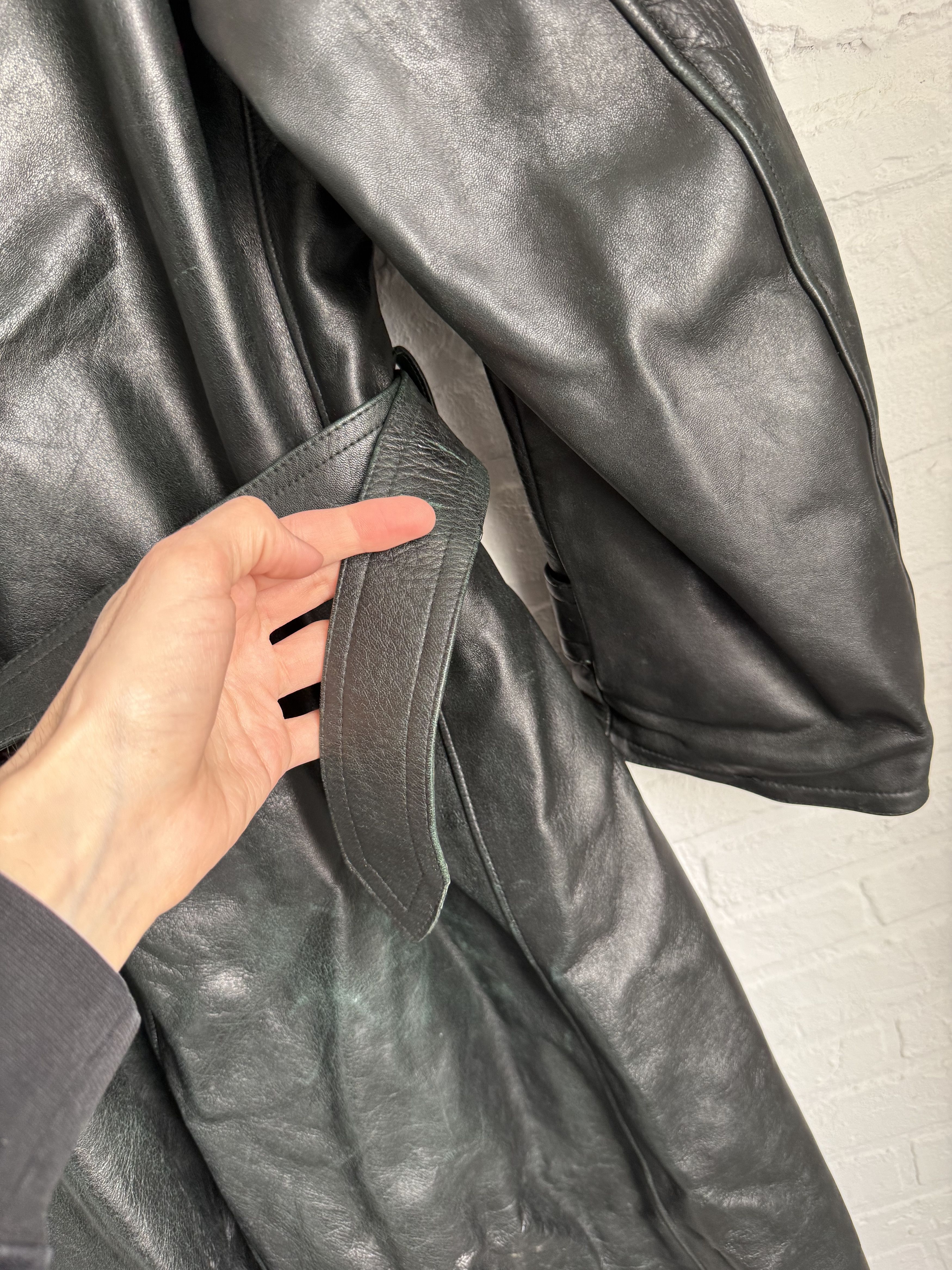 Vintage Vintage German Leather Trench Coat Ledermantel Black Size US M / EU 48-50 / 2 - 21 Thumbnail
