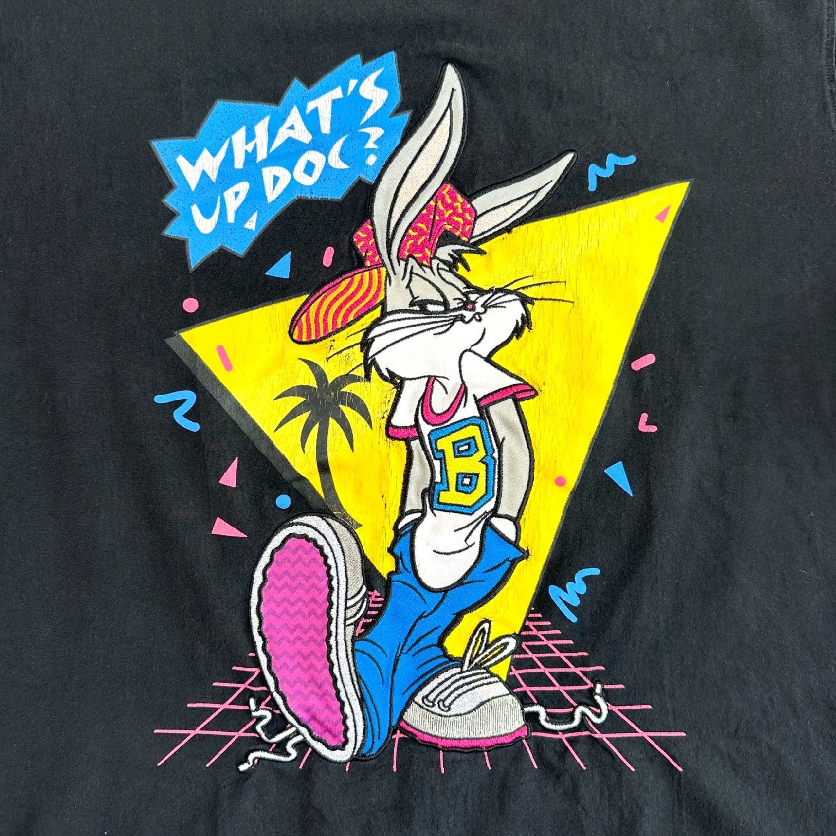 Vintage Looney Tunes T-Shirt Black Men's 3XL Short Sleeve Crew Neck Shirt Regular Size Short Sleeve Crew Neck Black 3XL Men Size US XXL / EU 58 / 5 - 4 Thumbnail