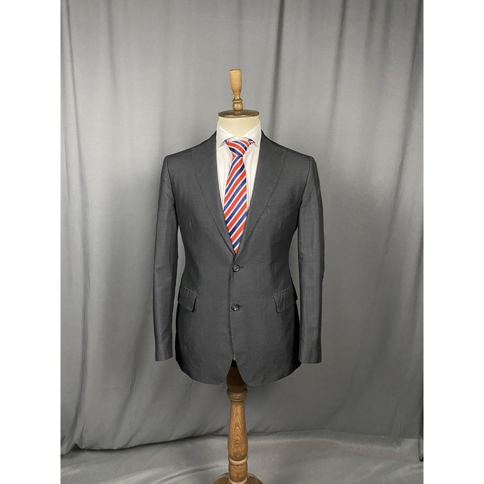 Tagliatore MINT! Tagliatore Men's Gray Slim Silk Cotton Blazer Jacket Size 50R - 3 Thumbnail