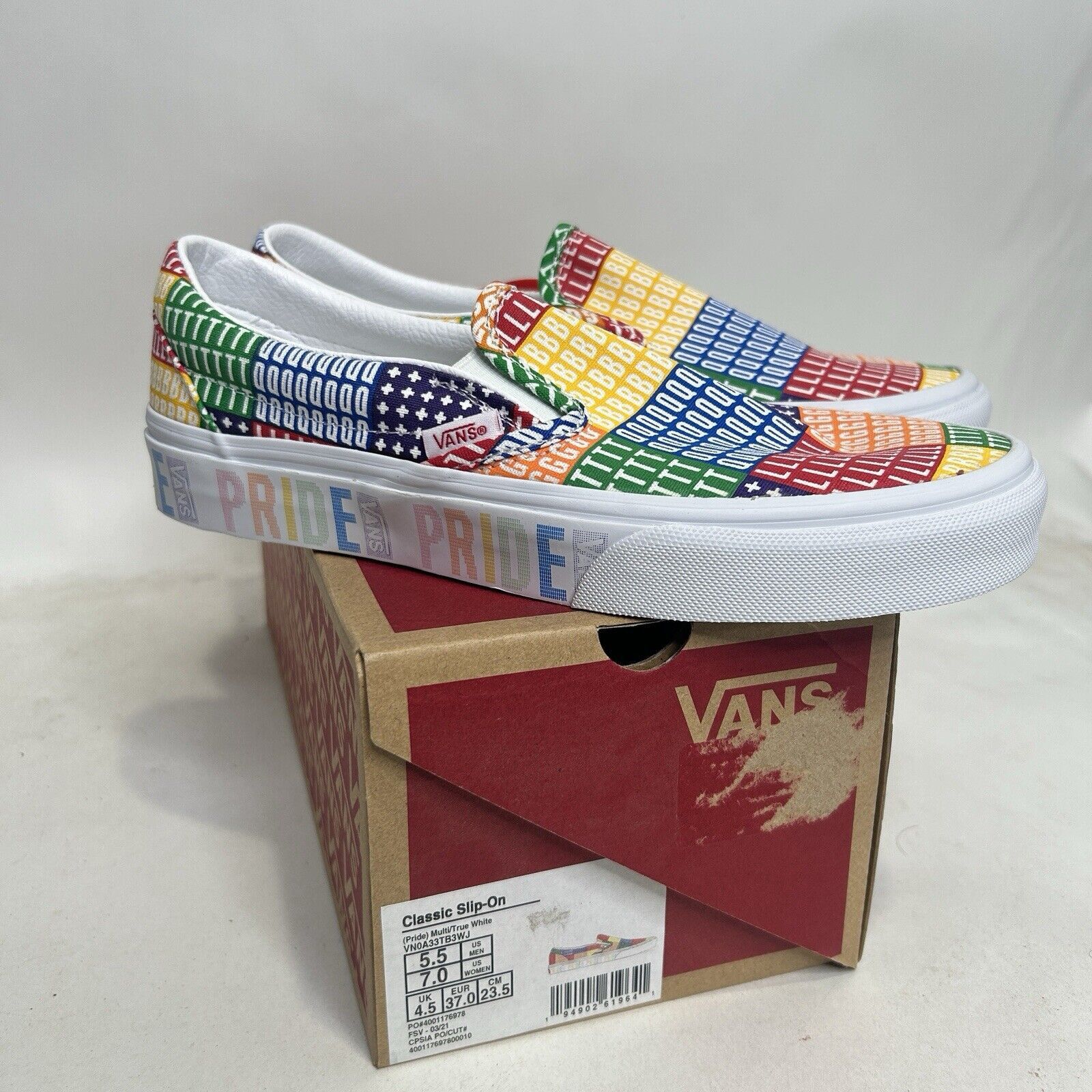 Vans Vans Classic Slip-On “Pride/Multi True White” 2024 Size US 7 / IT 37 - 3 Thumbnail