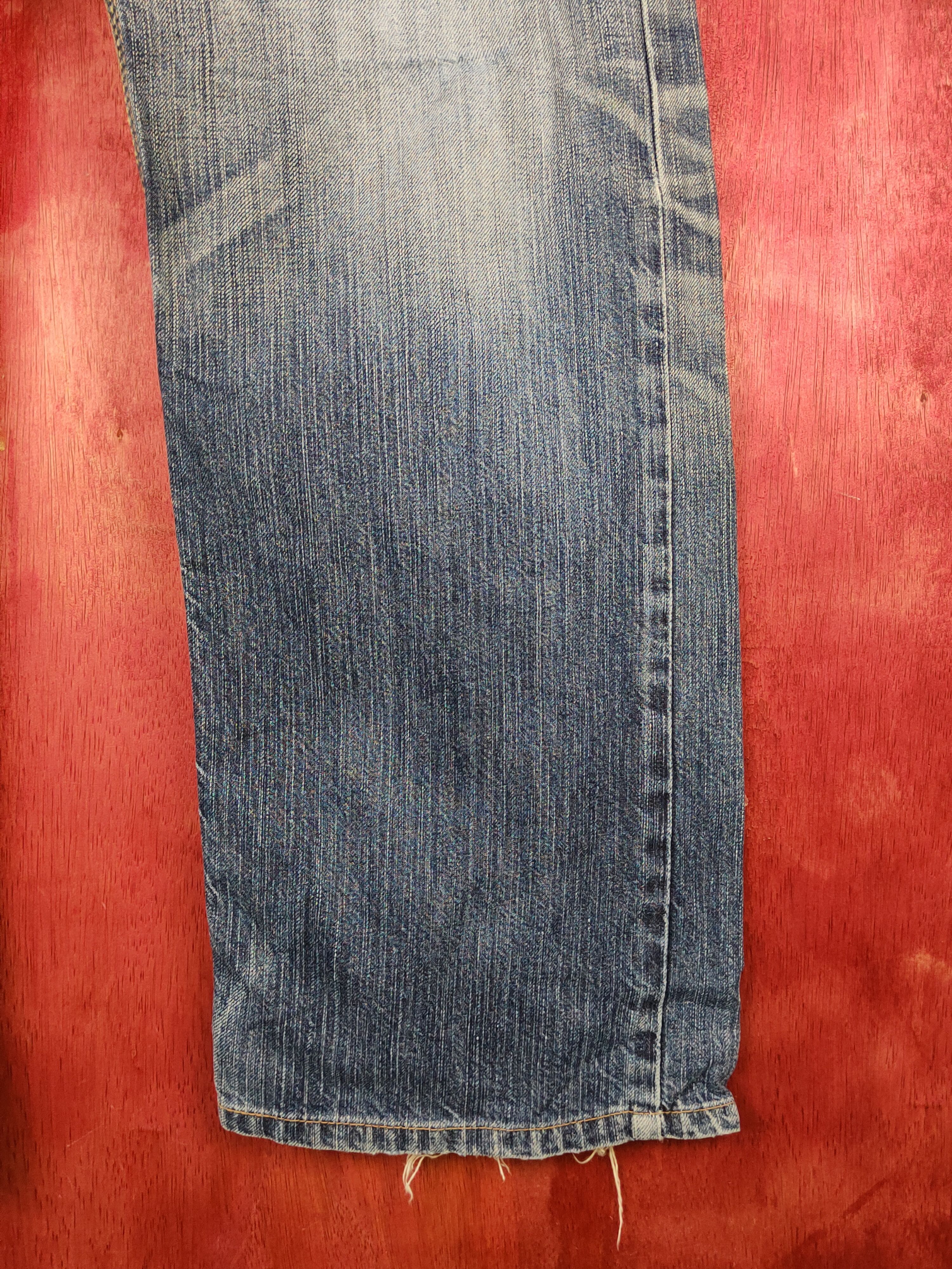 Edwin Edwin Dark Blue Distressed Ripped Jeans #S2203 Size US 33 - 6 Thumbnail