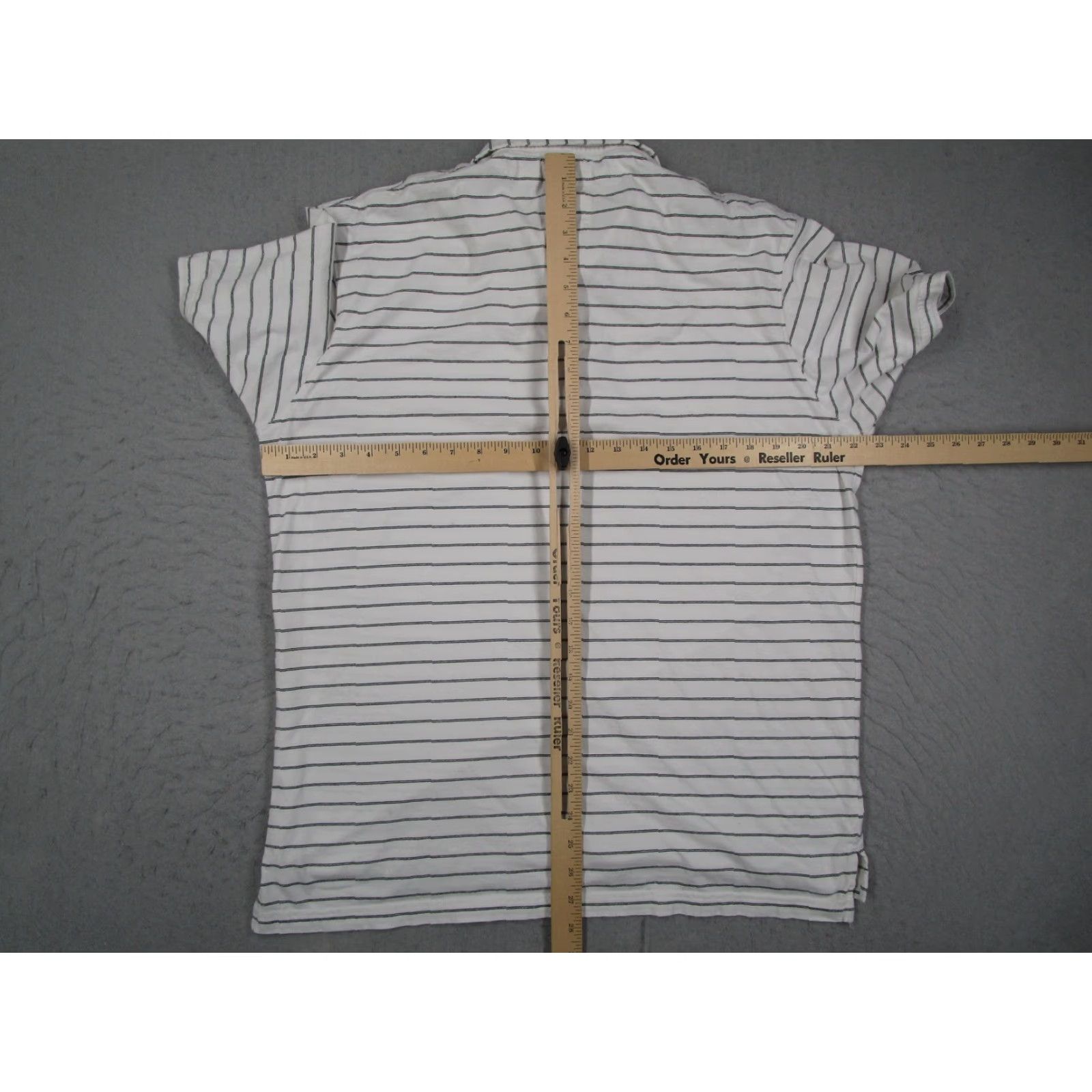 Relwen Relwen Polo Shirt Mens XL White Navy Stripe 100% Cotton Jersey Casual Pocket Size US XL / EU 56 / 4 - 7 Thumbnail