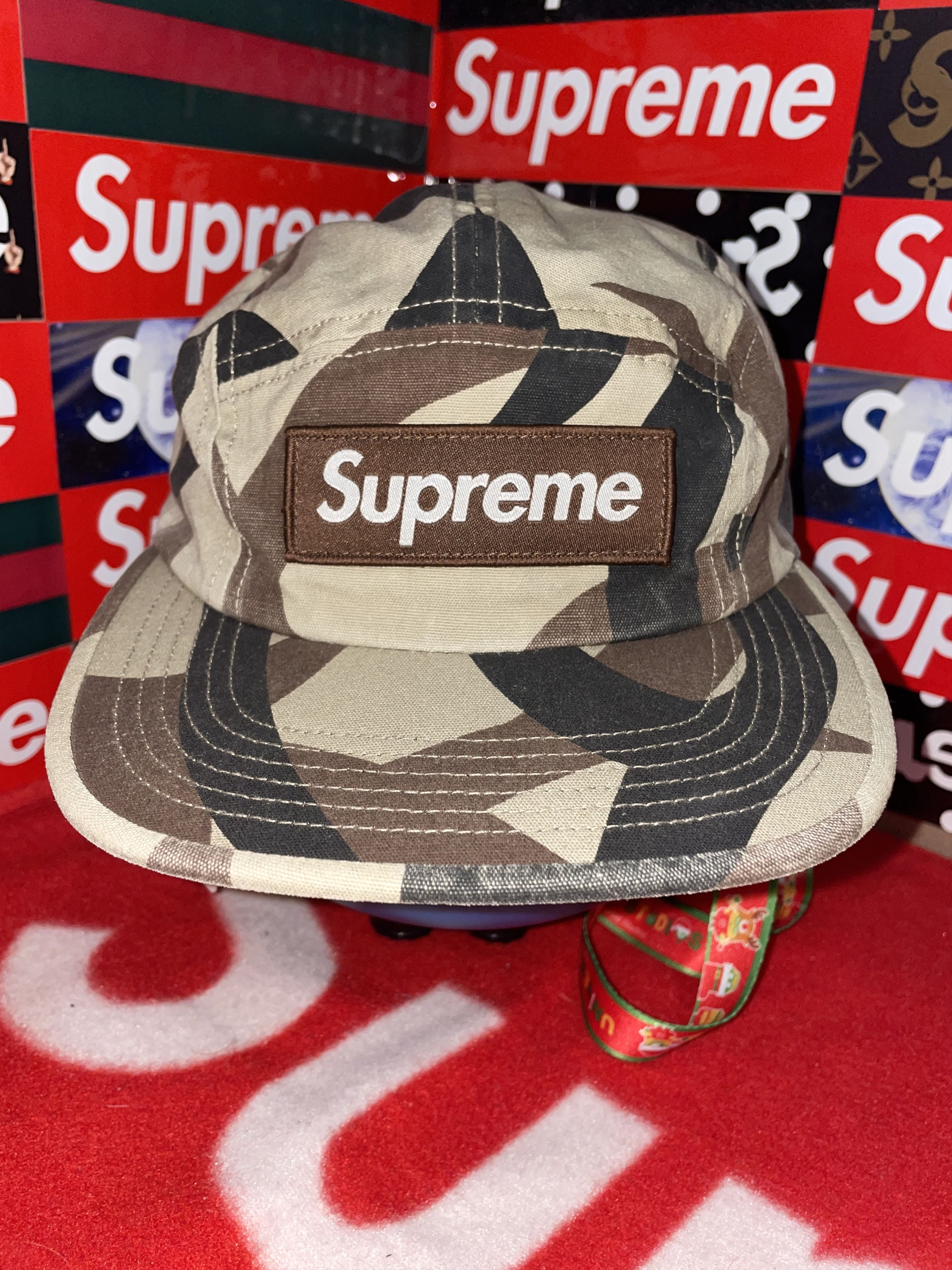 image of Supreme Military Camp Cap Tan Tribal Camo Fw19 in Brown, Men's