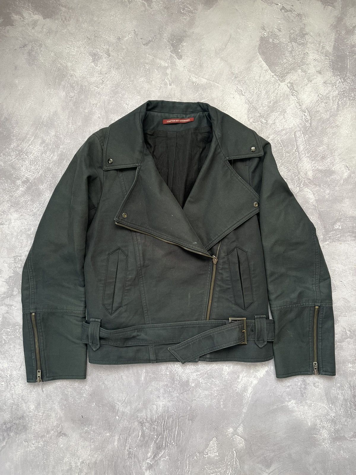 Japanese Brand Comptoir Des Cotonniers Double Collar Biker Zip Jacket Belt Size S / US 4 / IT 40 - 1 Thumbnail