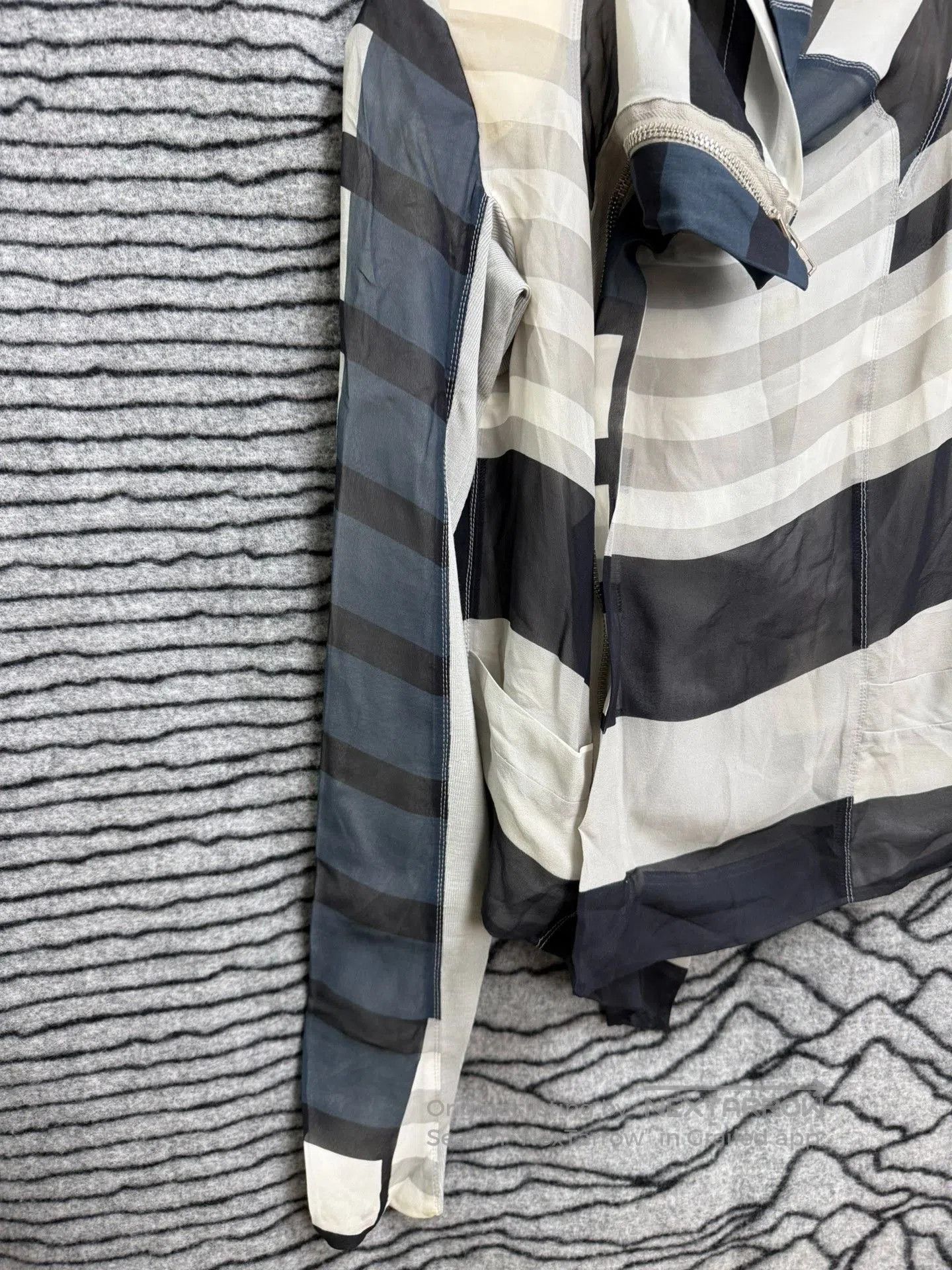 Rick Owens Rick Owens Tulle Mesh Stripe Biker Jacket. Size M / US 6-8 / IT 42-44 - 2 Thumbnail