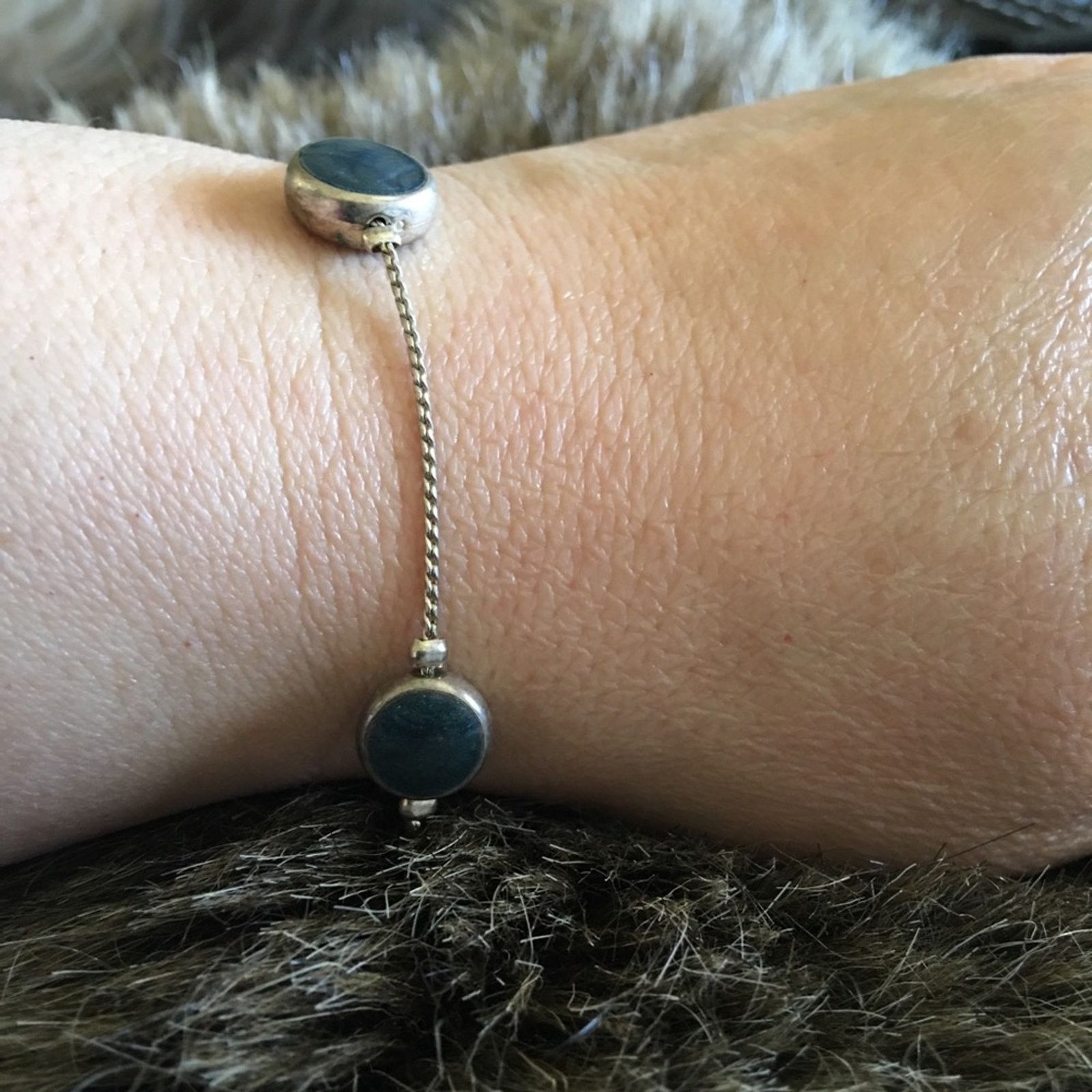 Vintage Vintage silver tone chain blue enamel bracelet Size ONE SIZE - 7 Thumbnail