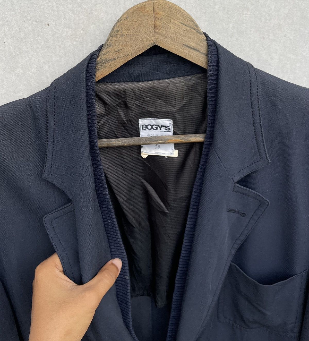 Jean Paul Gaultier × Vintage 🔥VINTAGE BOGY'S ITALY DOUBLE COLLAR BLAZER JACKET Size US L / EU 52-54 / 3 - 7 Thumbnail