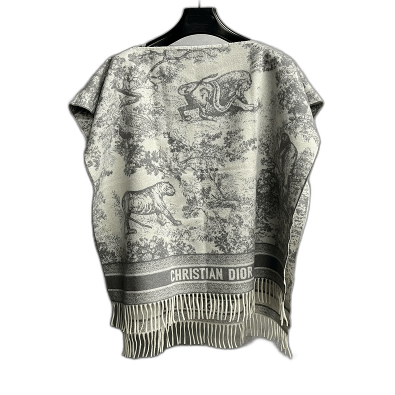 Dior Dior Gray Printed Sleeveless Cape Poncho Size US M / EU 48-50 / 2 - 1 Thumbnail