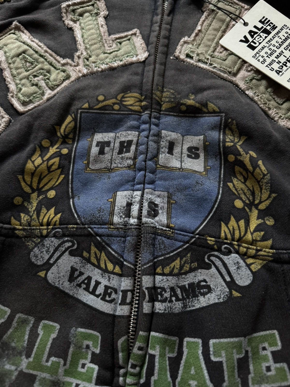 Vale Vale Forever Black Green Gem Zip Up Hoodie State Legacy Size US L / EU 52-54 / 3 - 6 Thumbnail