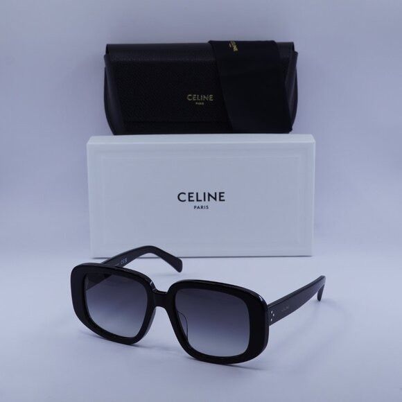 Celine Celine CL40299U 01B Sunglasses Shiny Black Square Frame Size ONE SIZE - 1 Thumbnail