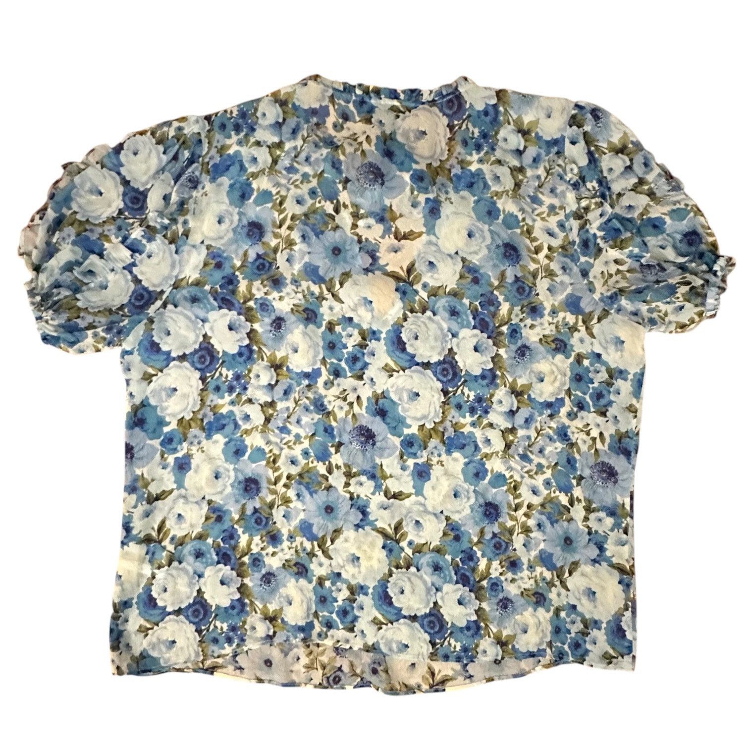 Paige PAIGE x Womens Blue Dandelion Silk Top Size L Size L / US 10 / IT 46 - 4 Thumbnail