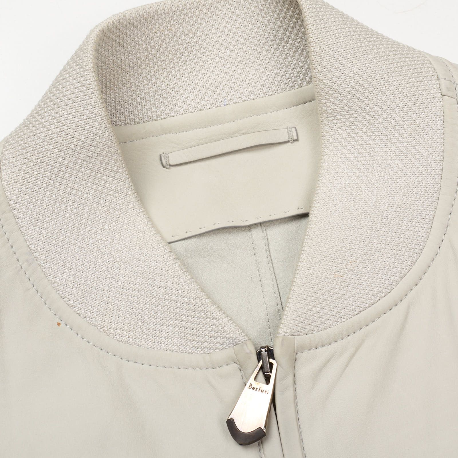 Berluti BERLUTI Paris Cream Calfskin Leather Unlined Bomber Jacket Size US M / EU 48-50 / 2 - 5 Thumbnail
